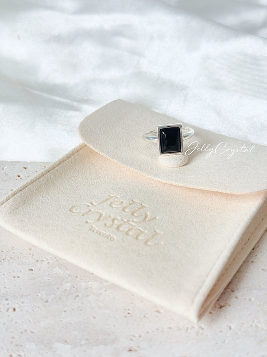 Square Black Onyx Sterling Silver Ring