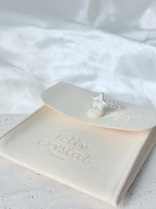 Dainty Hollow Star Sterling Silver Ring