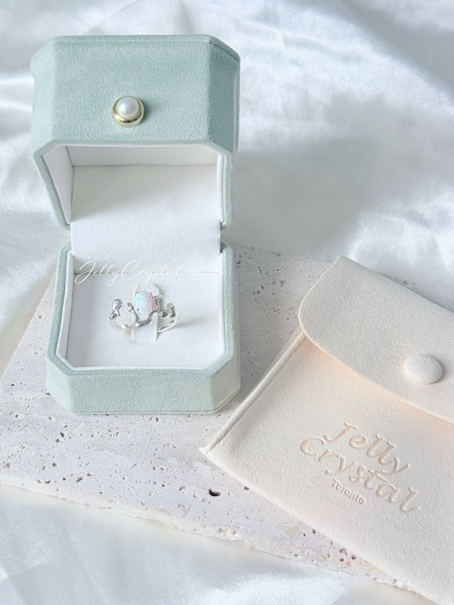 Opal Snake Sterling Silver Ring