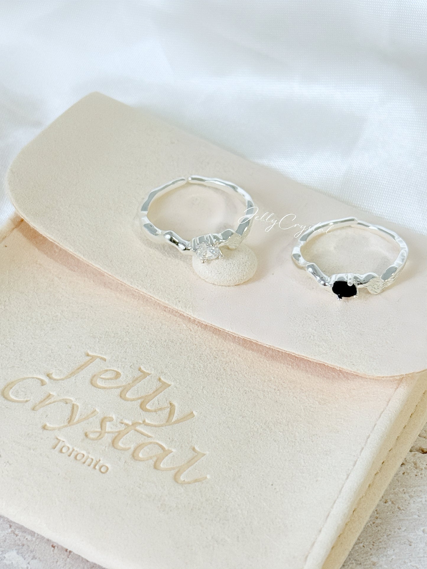 Flow Contour Zircon Sterling Silver Ring