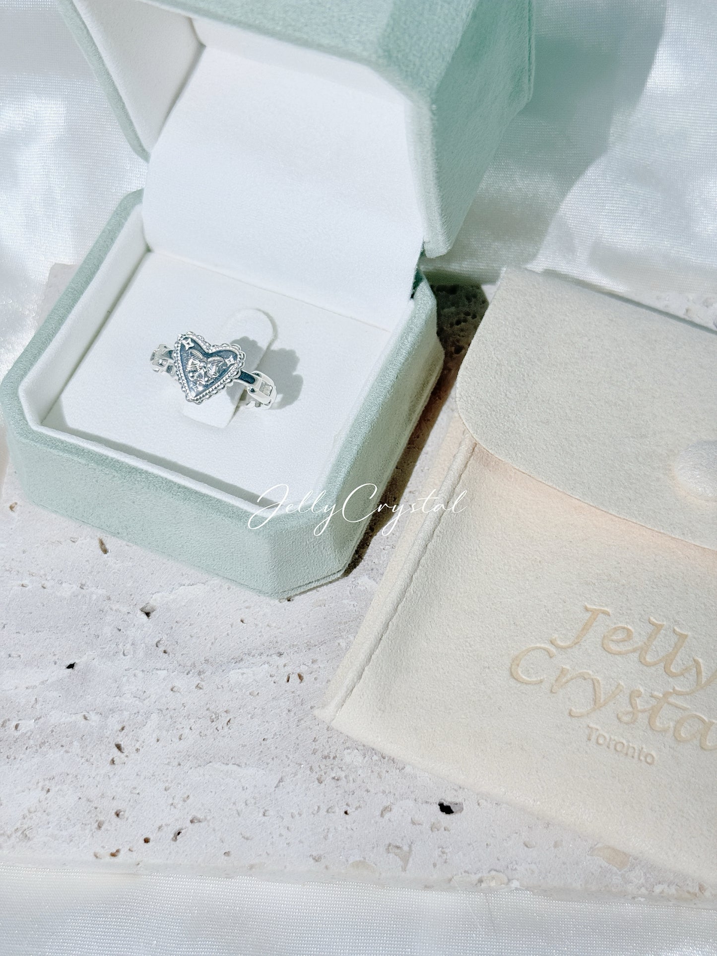 Heart Micro Pave Sterling Silver Ring