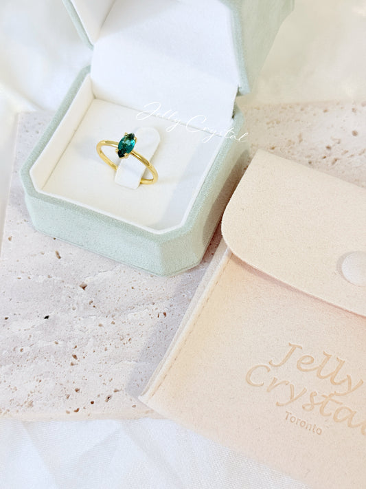 Emerald Cut Zircon Gold Ring