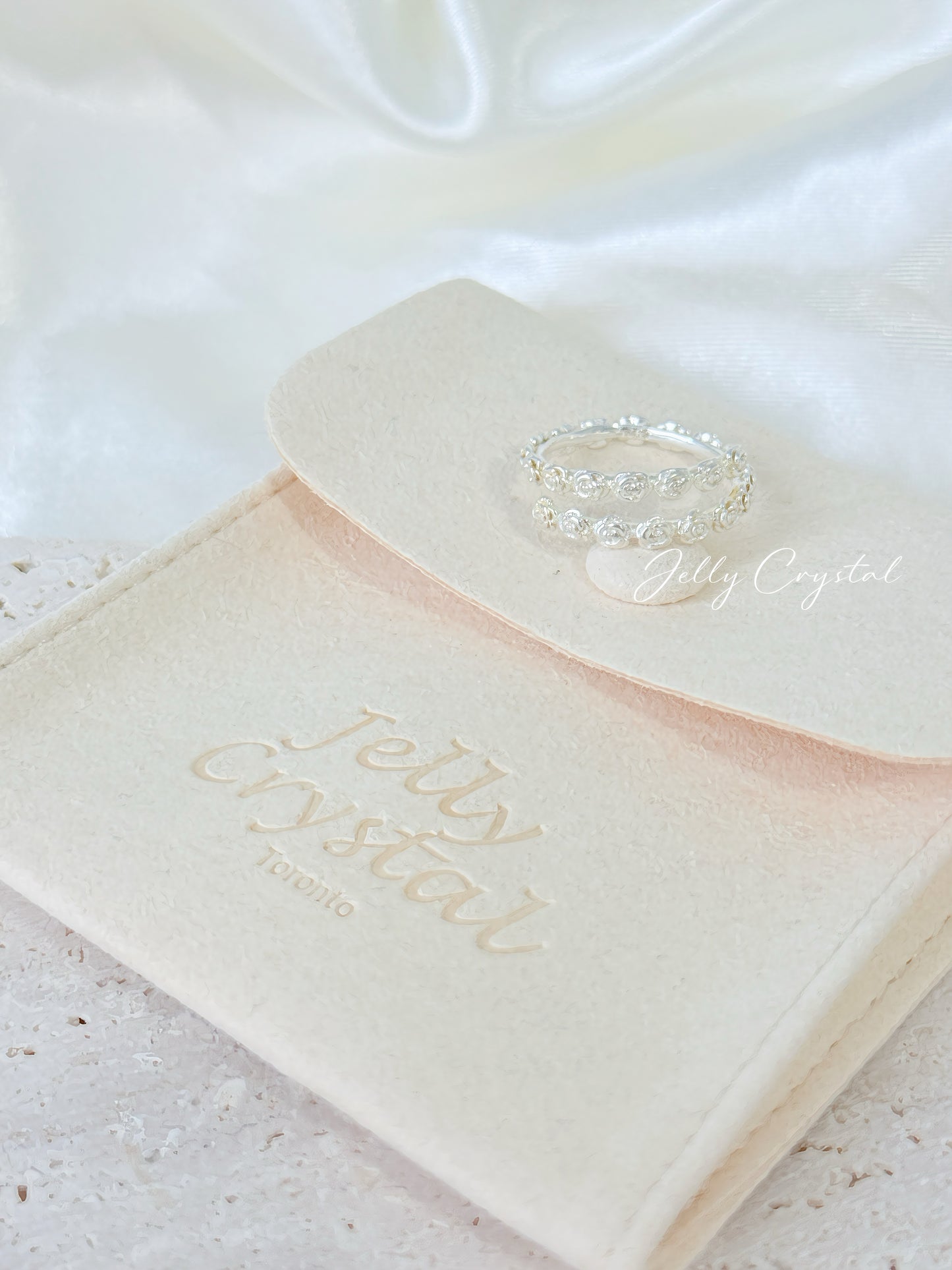 Double Row Rose Silver Ring