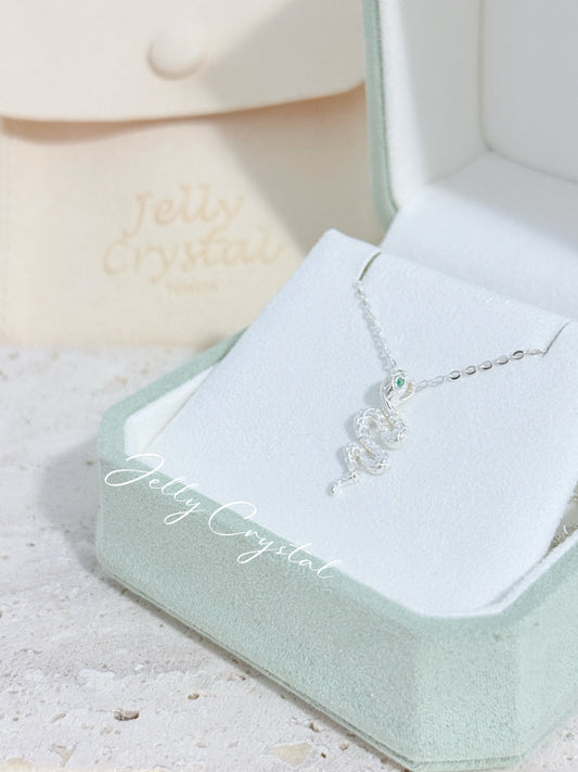 Snake Pendant Silver Necklace