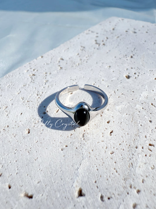 Onyx Nova Ring in Sterling Silver