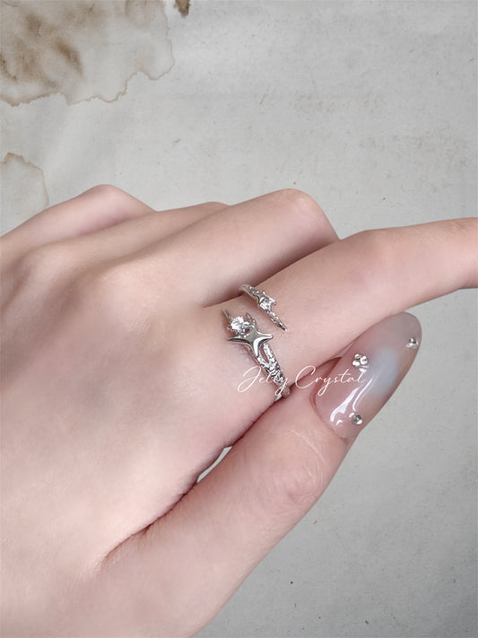 Interlocked Stars Ring in Sterling Silver