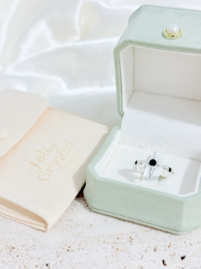 Quadstar Noir Ring in Sterling Silver