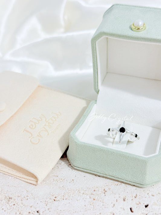 Quadstar Noir Ring in Sterling Silver