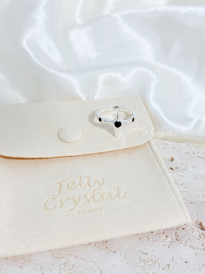 Quadstar Noir Ring in Sterling Silver