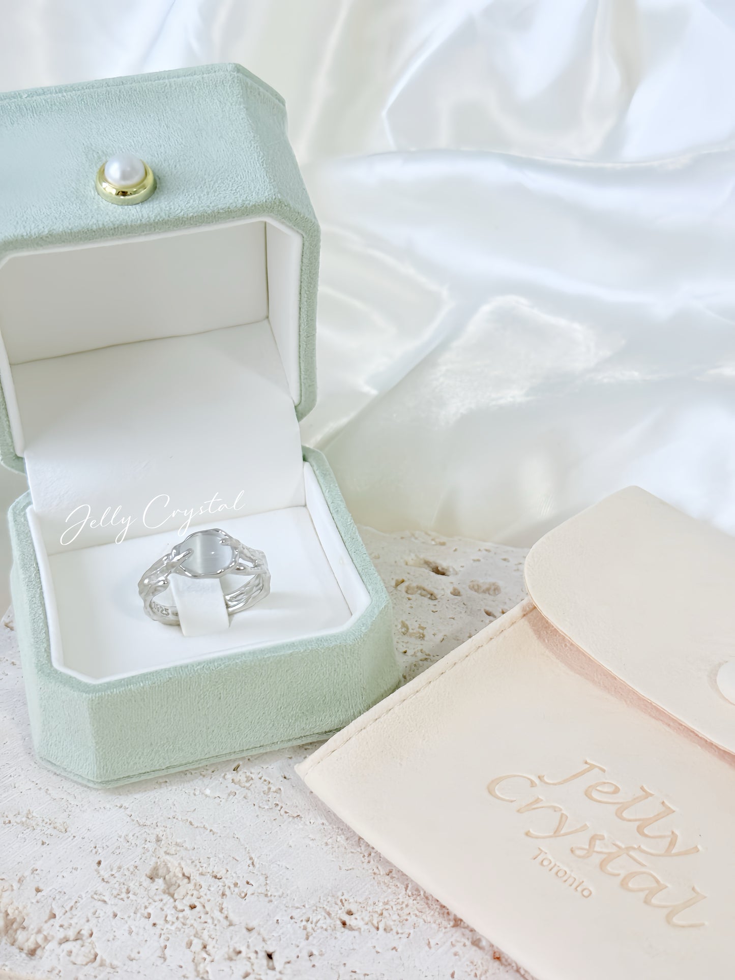 Dual-Claw Chrysoberyl Ring in sterling silver