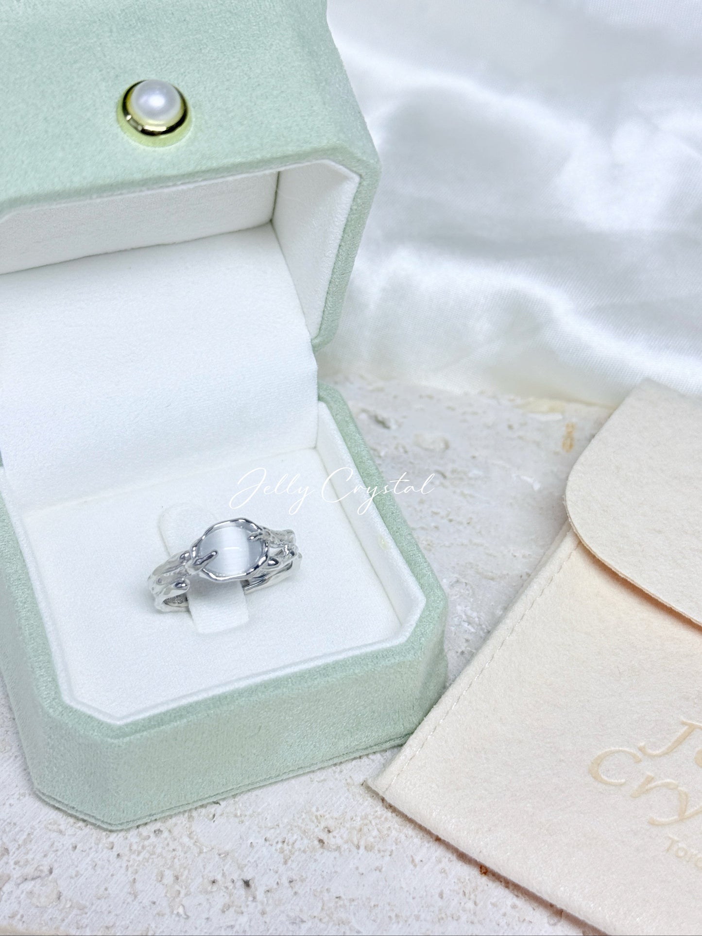 Dual-Claw Chrysoberyl Ring in sterling silver