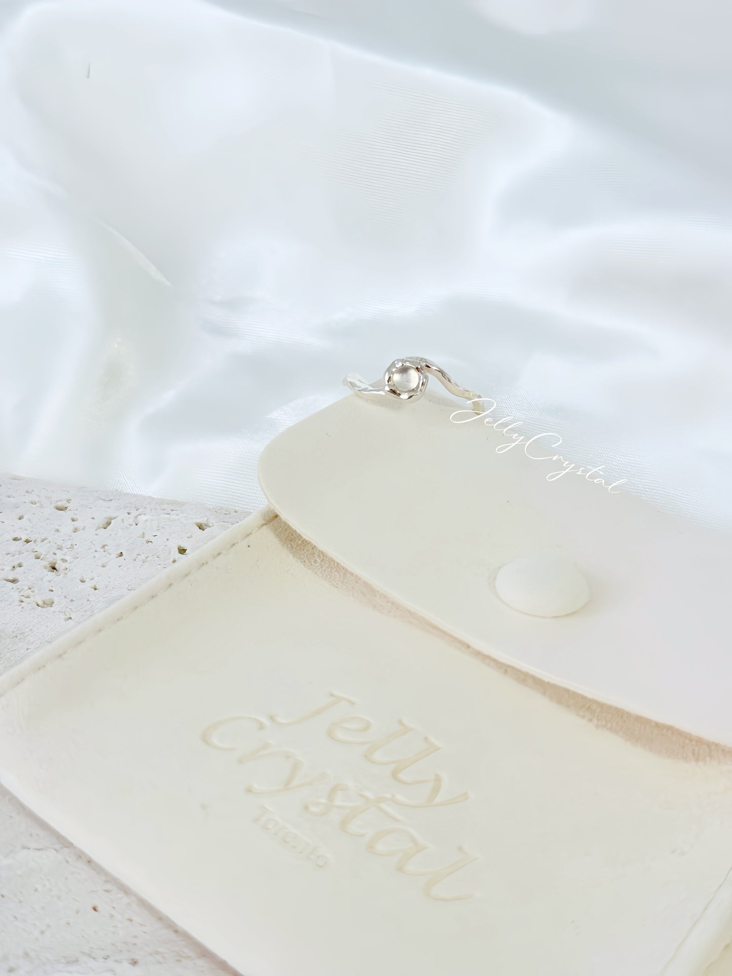 Texture White Agate in Sterling Silver