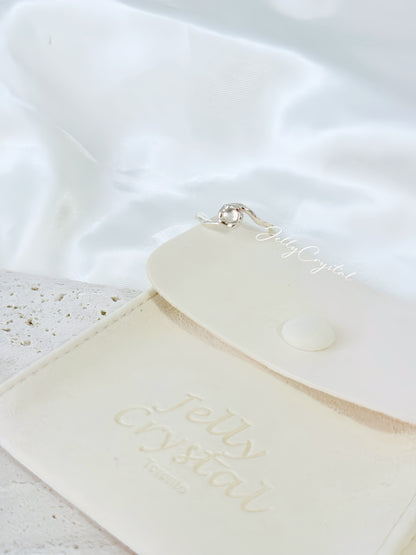 Texture White Agate in Sterling Silver