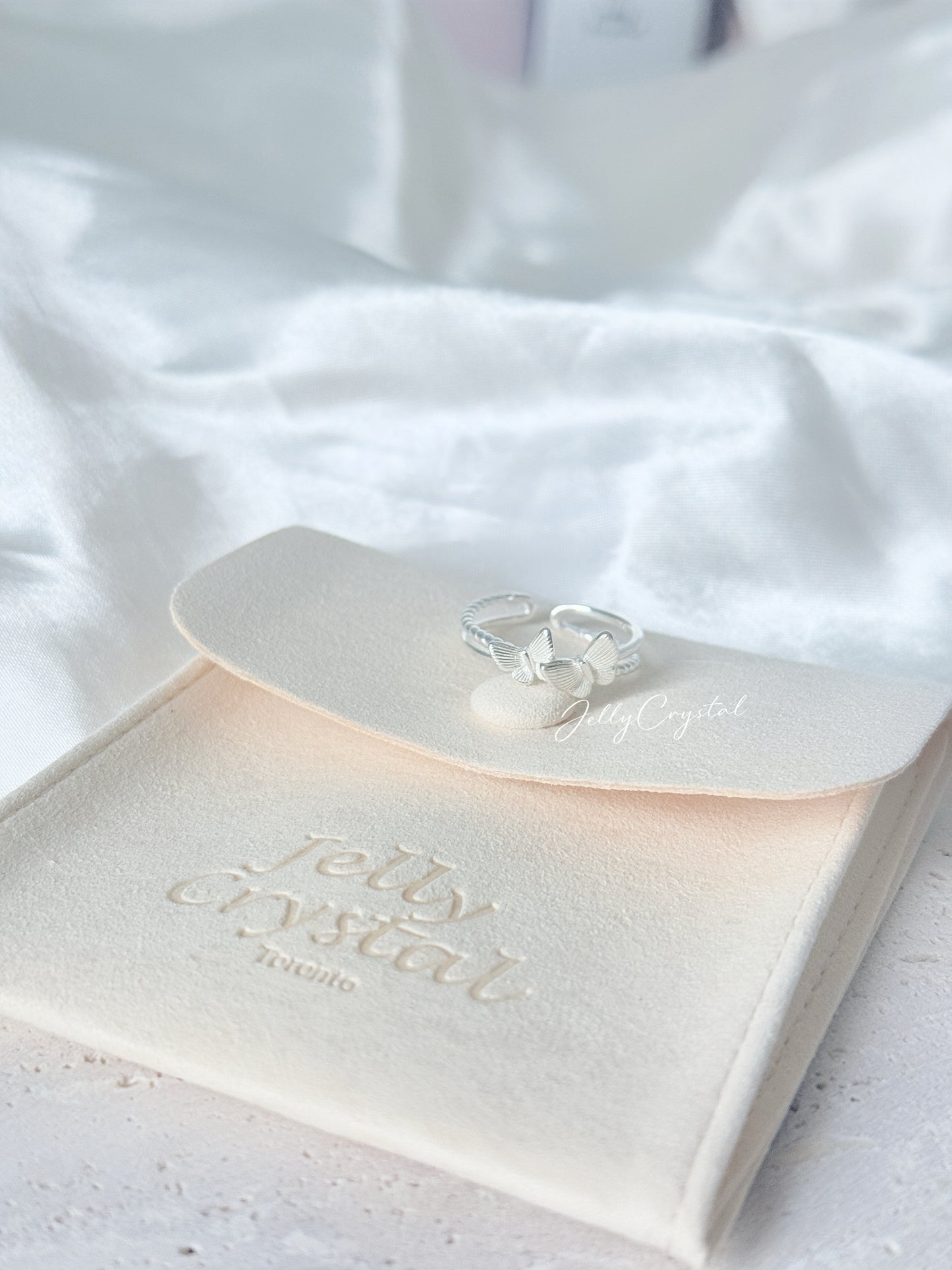 Double Butterfly Sterling Silver Ring