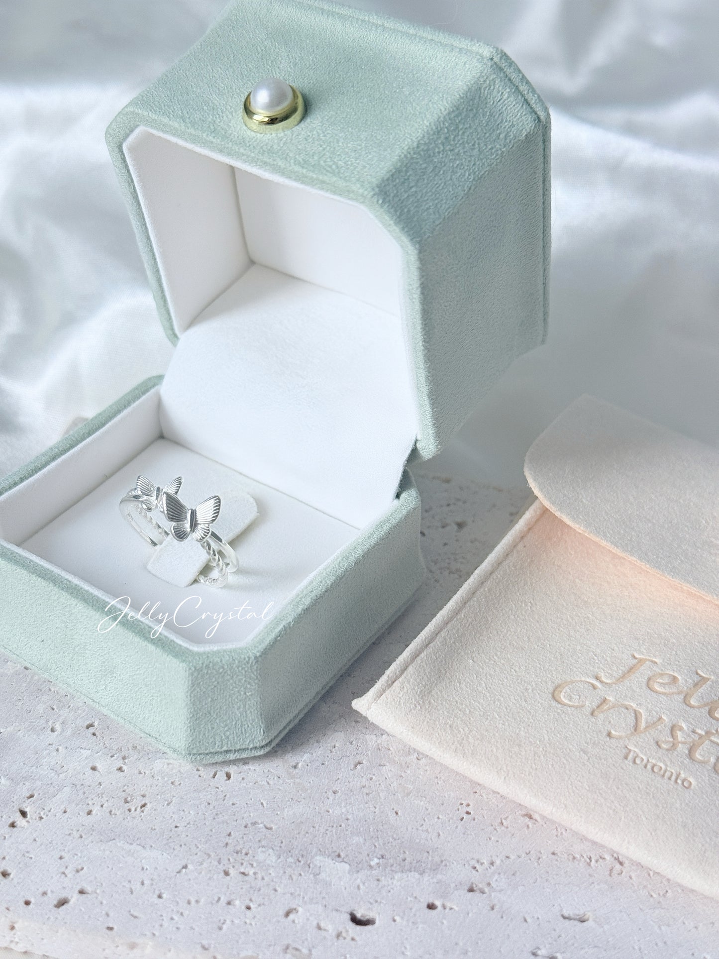 Double Butterfly Sterling Silver Ring