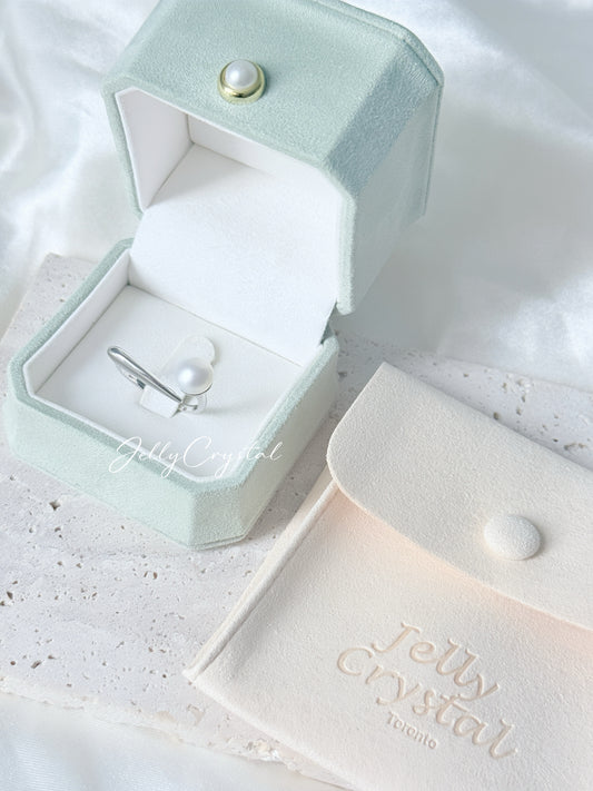 Geometric Freshwater Pearl Sterling Silver Ring