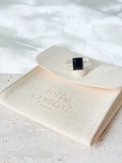 Square Black Onyx Sterling Silver Ring
