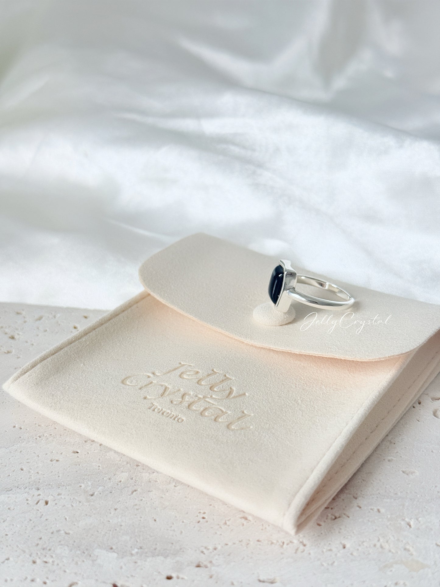 Square Black Onyx Sterling Silver Ring