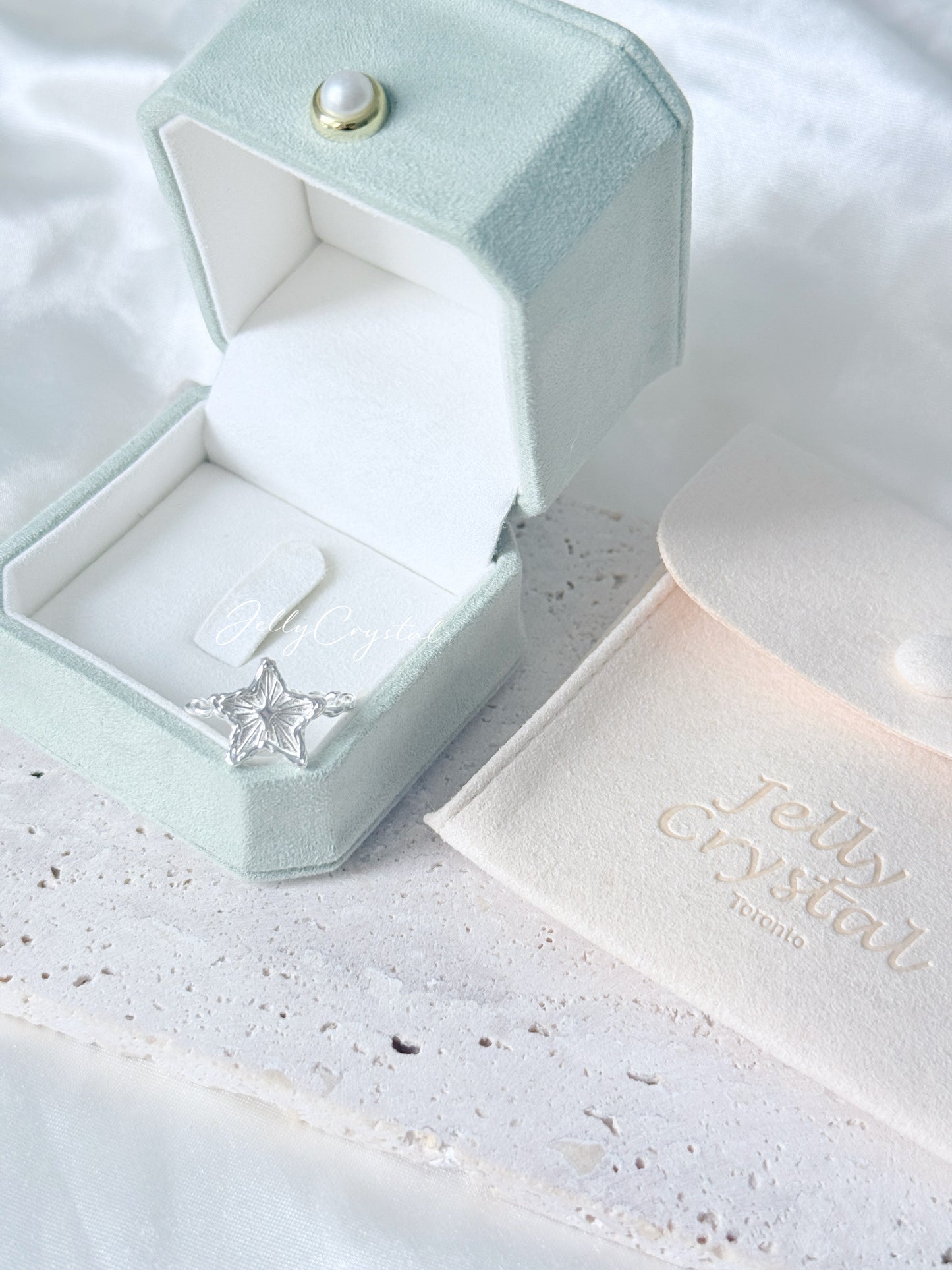 Dainty Hollow Star Sterling Silver Ring