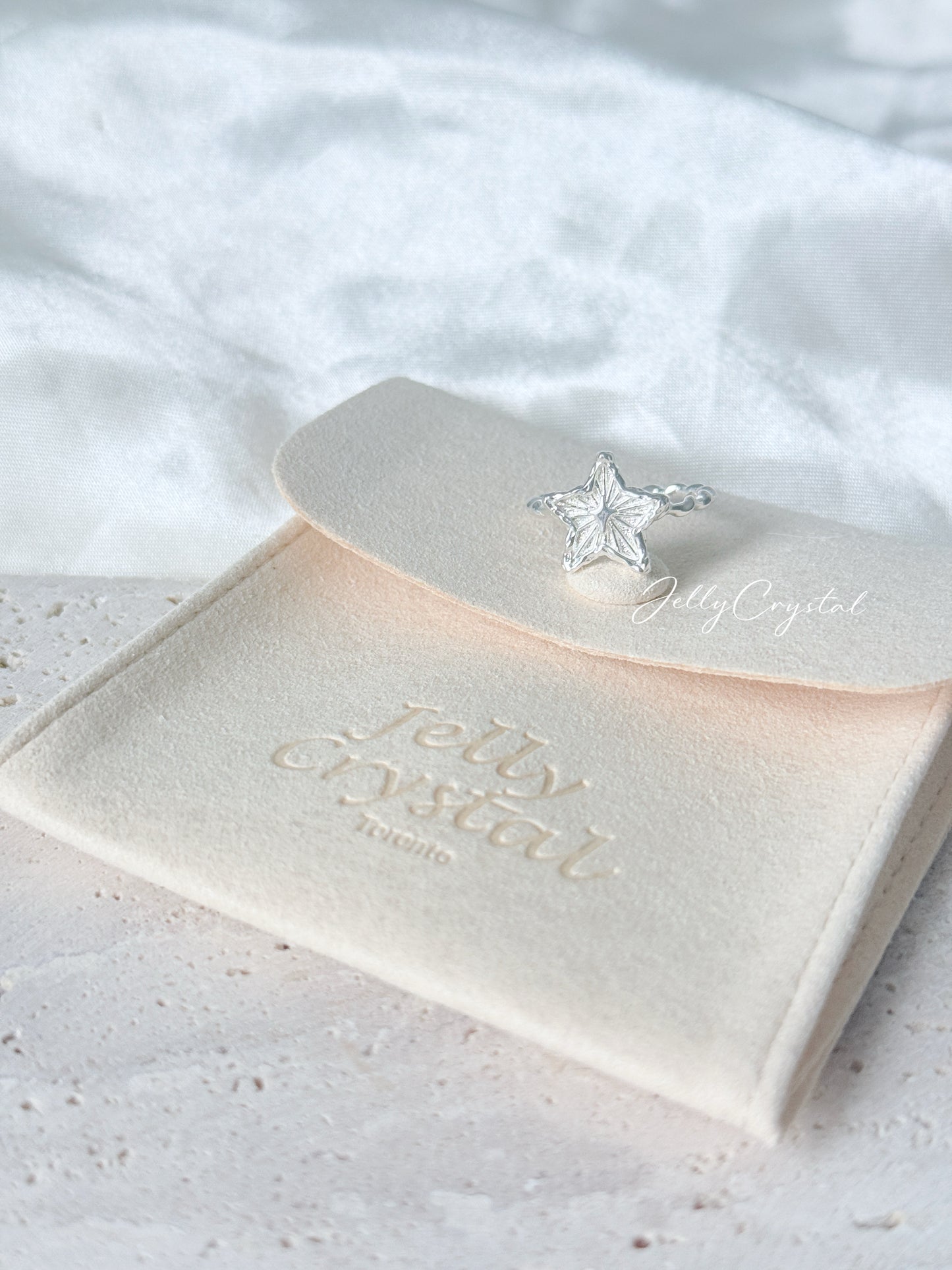 Dainty Hollow Star Sterling Silver Ring