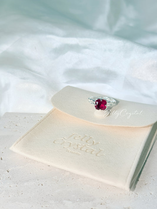 Red Cubic Zirconia Sterling Silver Ring