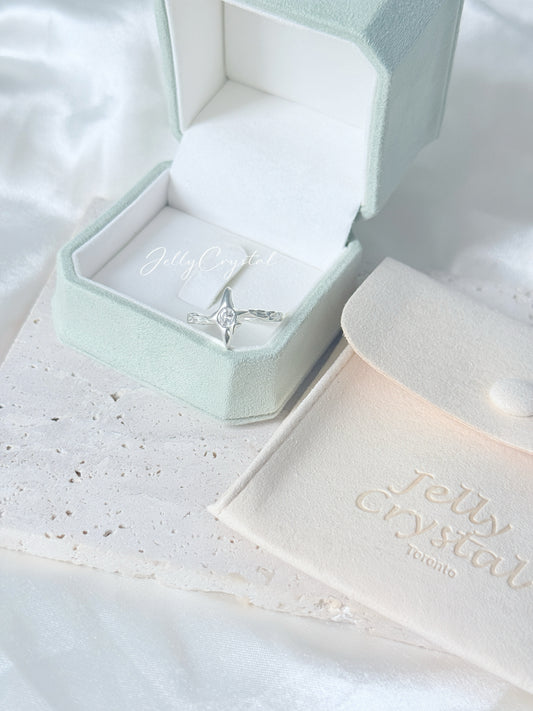 Geometric Star Zircon Sterling Silver Ring