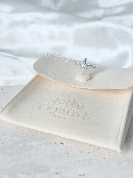 Geometric Star Zircon Sterling Silver Ring