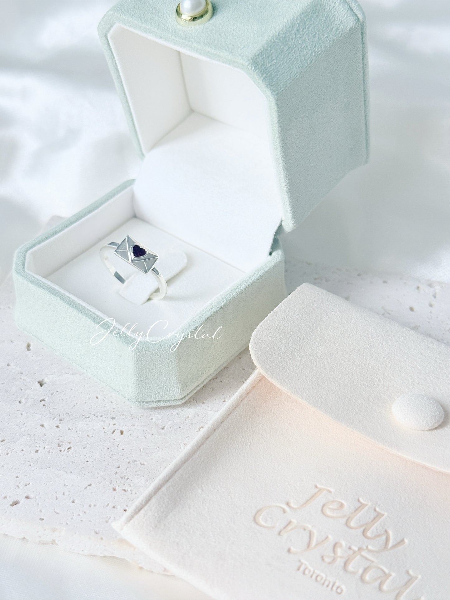 Envelope Heart Sterling Silver Ring