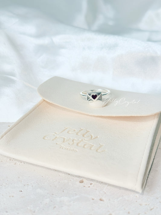 Envelope Heart Sterling Silver Ring