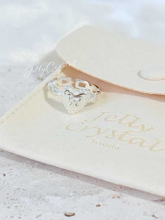 Heart Micro Pave Sterling Silver Ring