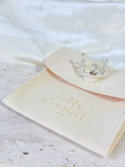 Wide Fluid Drop Sterling Silver Ring