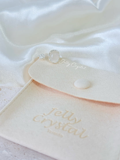 Lunar White Agate Sterling Silver Ring