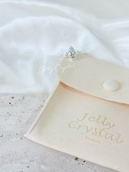 Crossiant Silver Ring