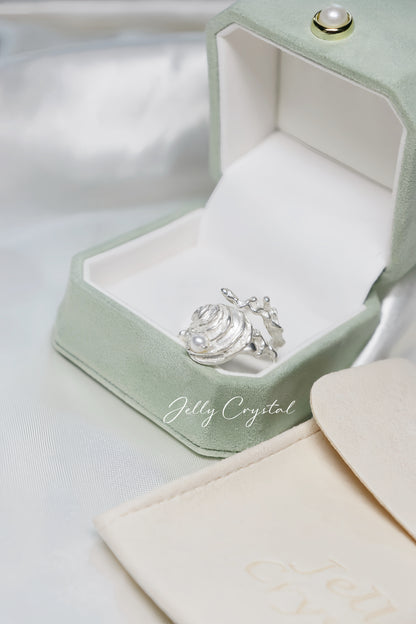 Seashell Whisper Silver Ring