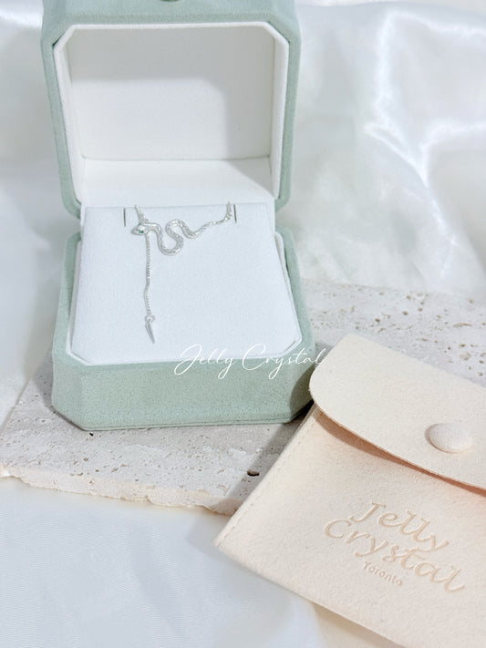 Snake Lariat Sliver Necklace