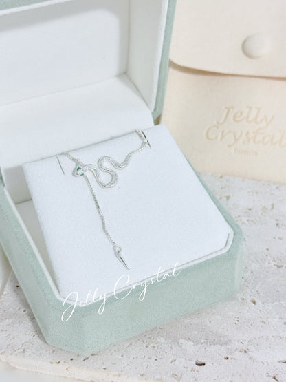 Snake Lariat Sliver Necklace