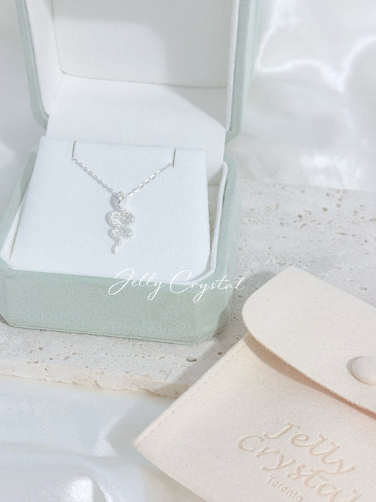 Snake Pendant Silver Necklace