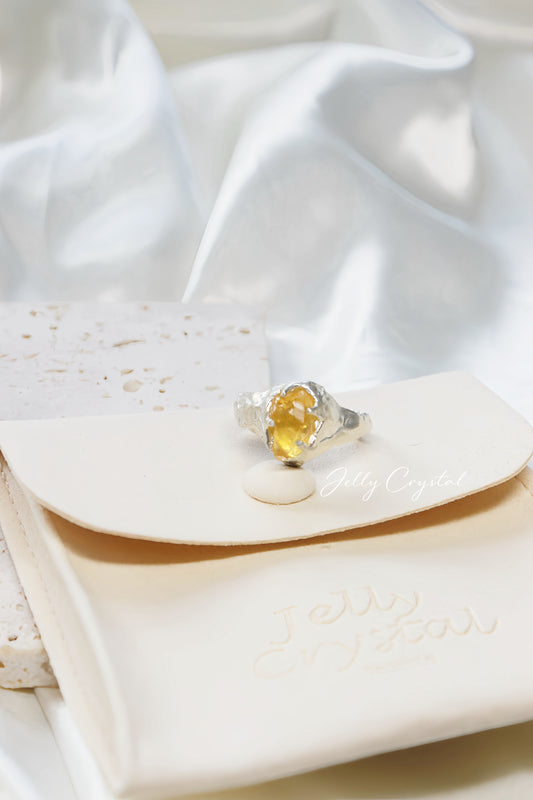 Natural Citrine Silver Ring