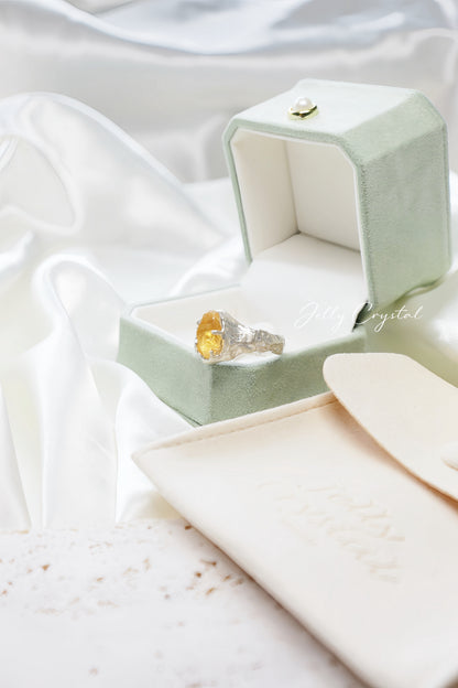 Natural Citrine Silver Ring