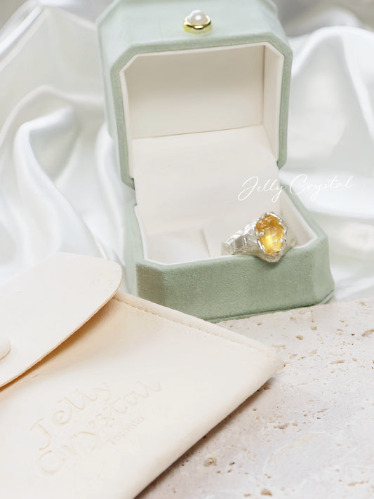 Natural Citrine Silver Ring