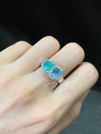 Natural Aquamarine & Apatite Collection in Sterling Sliver