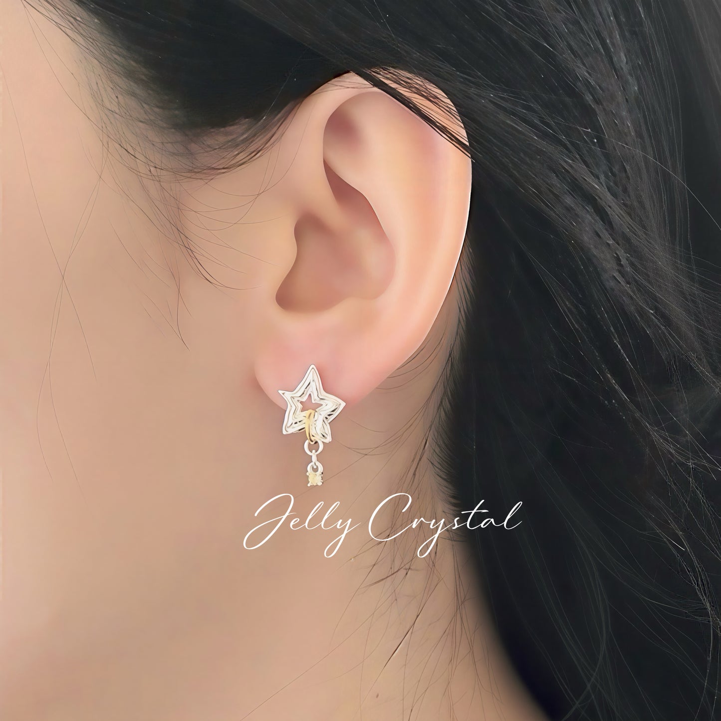 Star Symphony Silver Drop Earrings