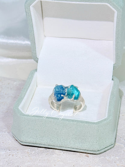 Natural Aquamarine & Apatite Collection in Sterling Sliver