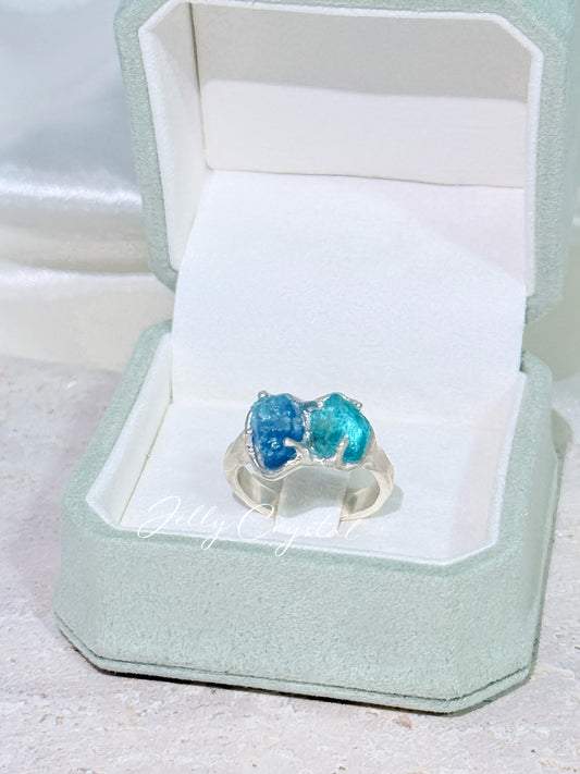 Natural Aquamarine & Apatite Collection in Sterling Sliver