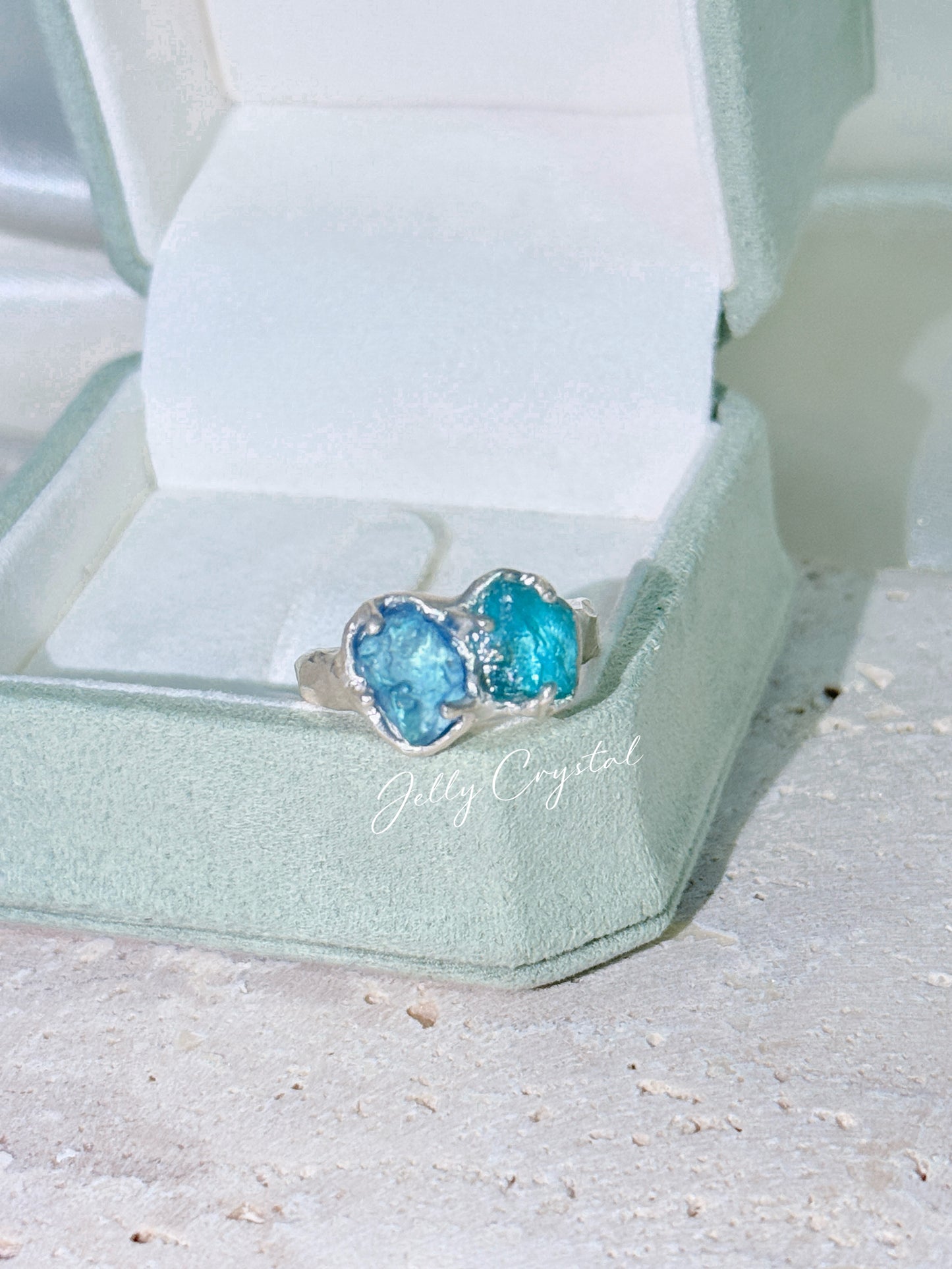 Natural Aquamarine & Apatite Collection in Sterling Sliver