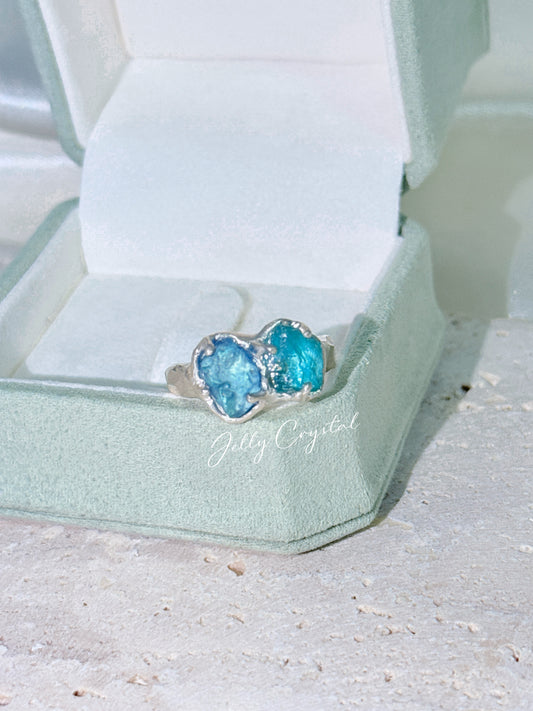 Natural Aquamarine & Apatite Collection in Sterling Sliver