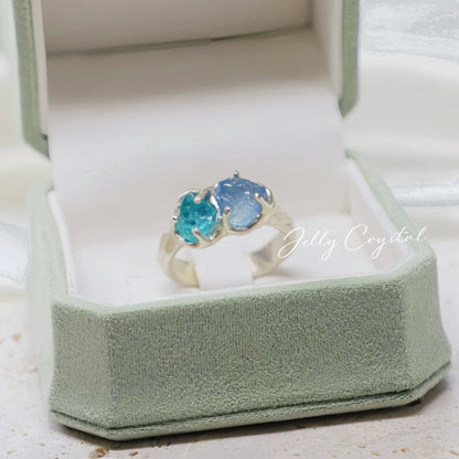 Natural Aquamarine & Apatite Collection in Sterling Sliver