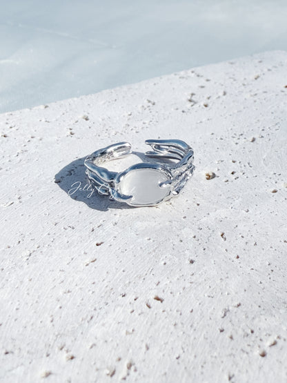 Dual-Claw Chrysoberyl Ring in sterling silver
