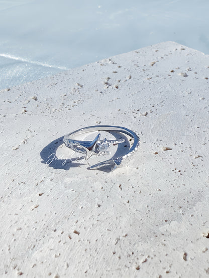 Interlocked Stars Ring in Sterling Silver