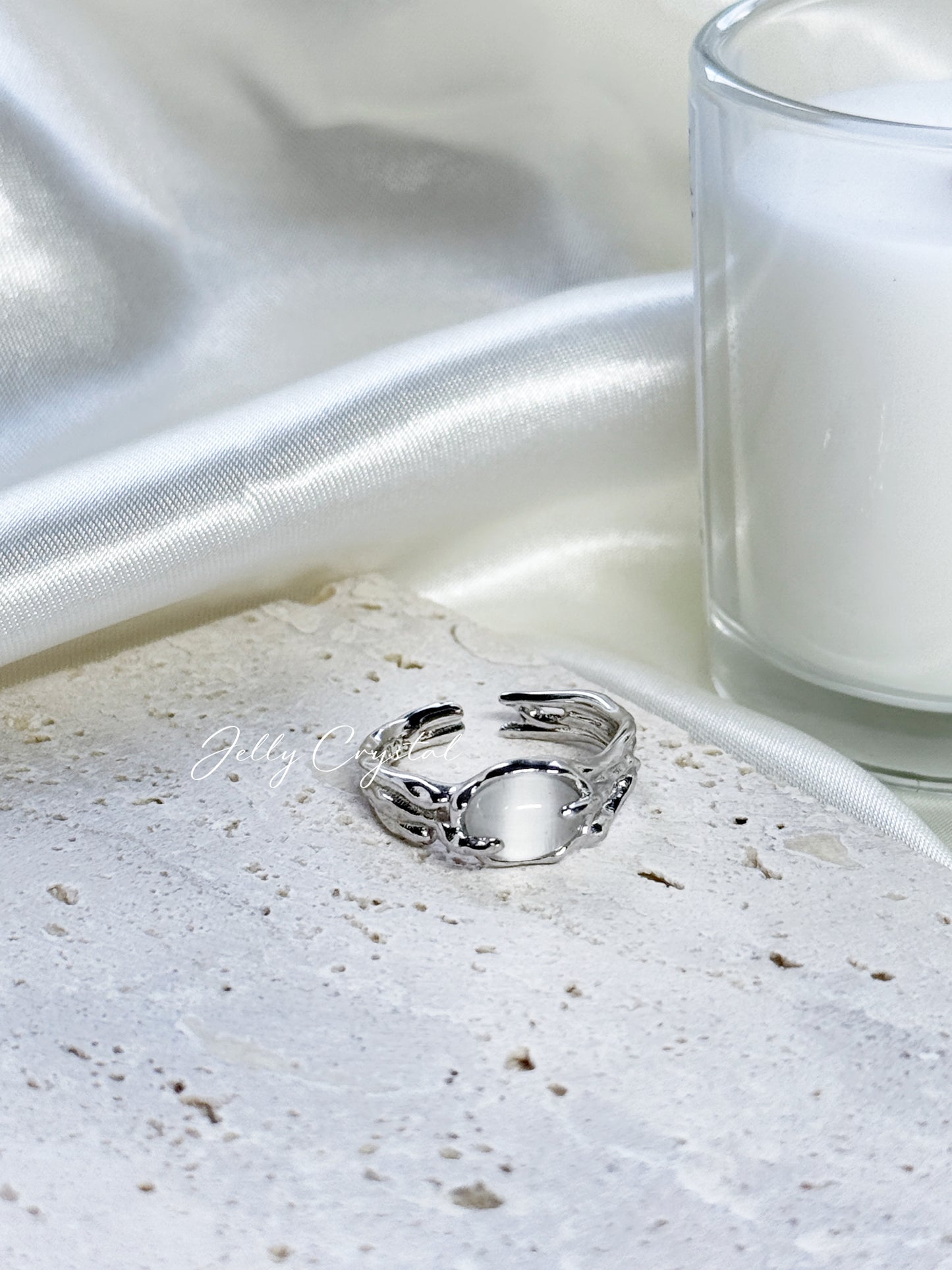 Dual-Claw Chrysoberyl Ring in sterling silver